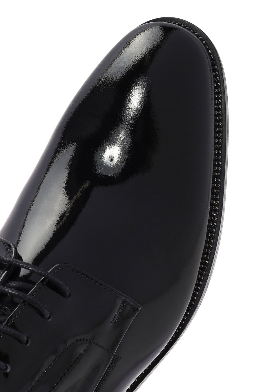 Men's Black Laced Patent Leather Classic Shoes