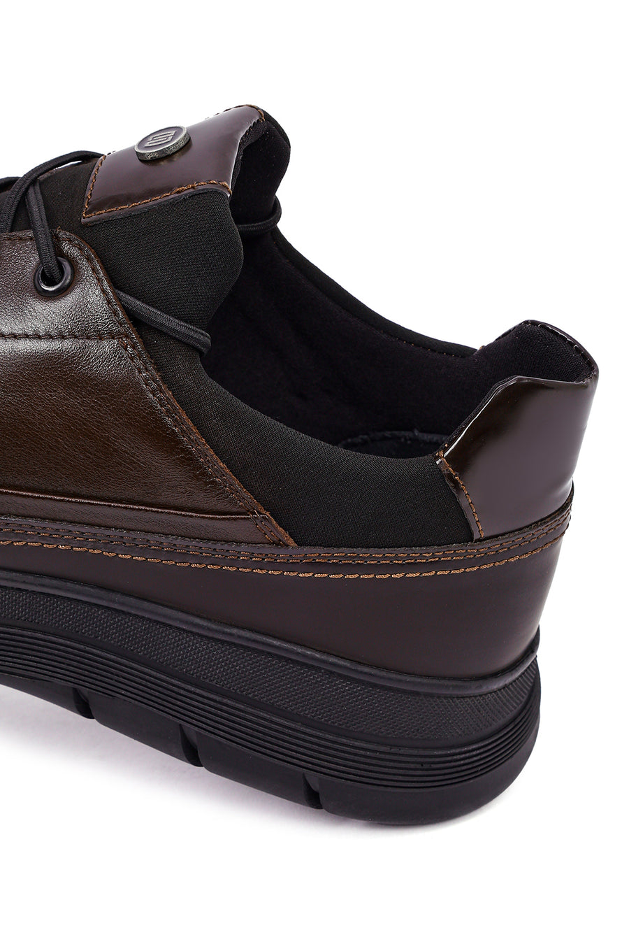 Men's Brown Lace-Up Leather Casual Sneaker