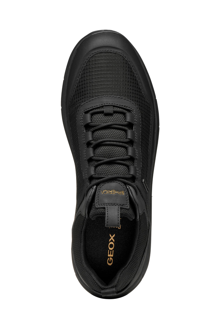 Geox Men Black U Spherica 4X4 B Abx A - Text+ Lace-Up Thick-Soled Fabric Sneaker