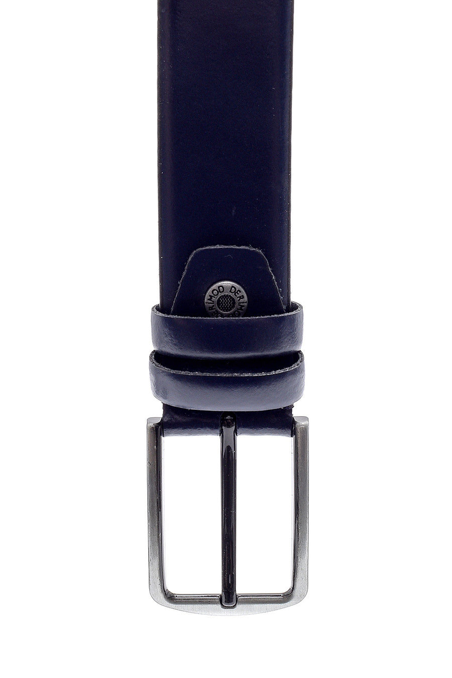 Men's Navy Blue Leather Belt