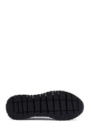 Men's Black Lace-Up Thick-Soled Leather Casual Sneakers | Derimod