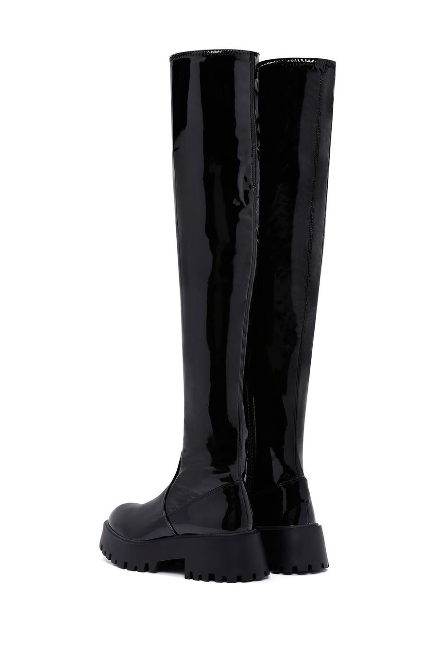 Women's Black Laptop Thick Soled Zippered Casual Boots