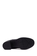 Woman Black Chunky Heels Leather Chelsea Boots | Derimod