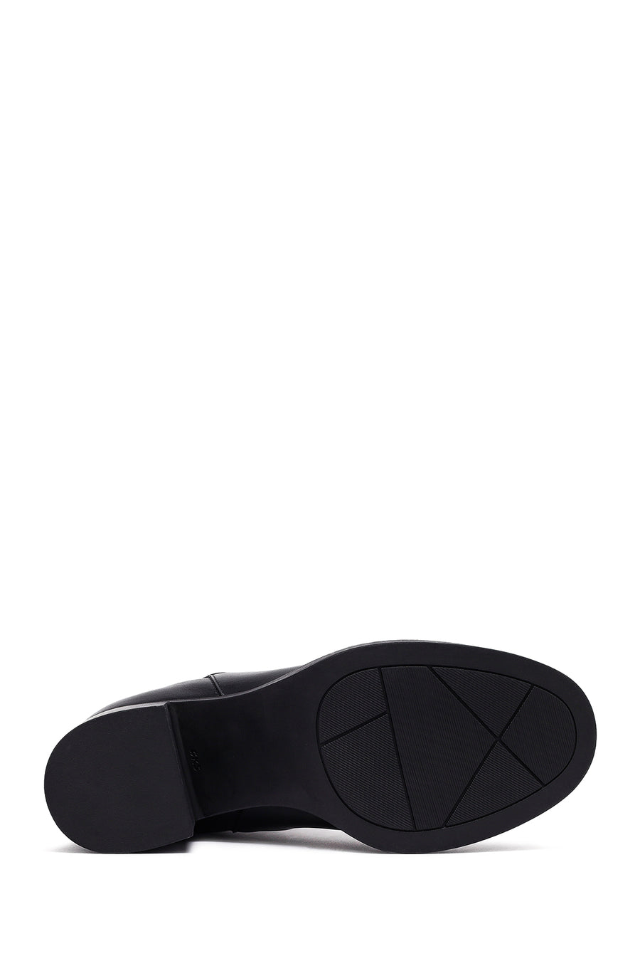 Woman Black Chunky Heels Leather Chelsea Boots