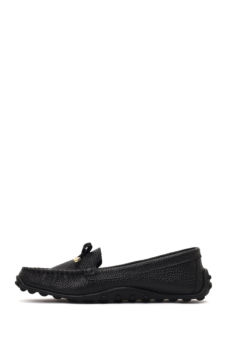 Women's Black Tasselled Leather Loafer