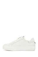 Woman White Lace-Up Leather Sneaker | Derimod