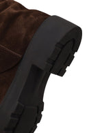 Woman Brown Thick-Soled Suede Boots | Derimod