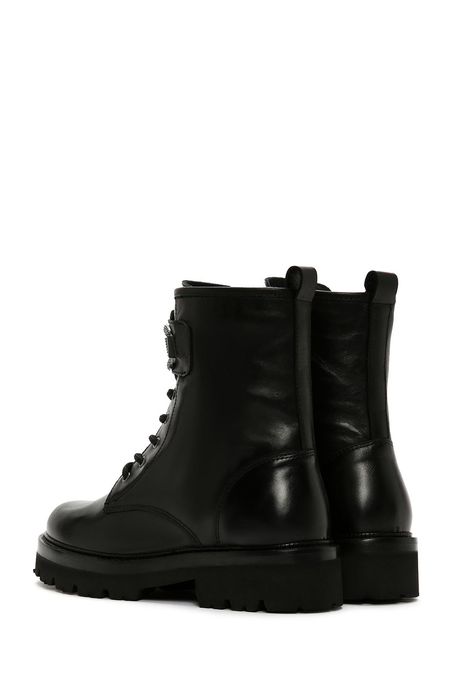 Women's Black Accessory Detailed Zippered Leather Boots