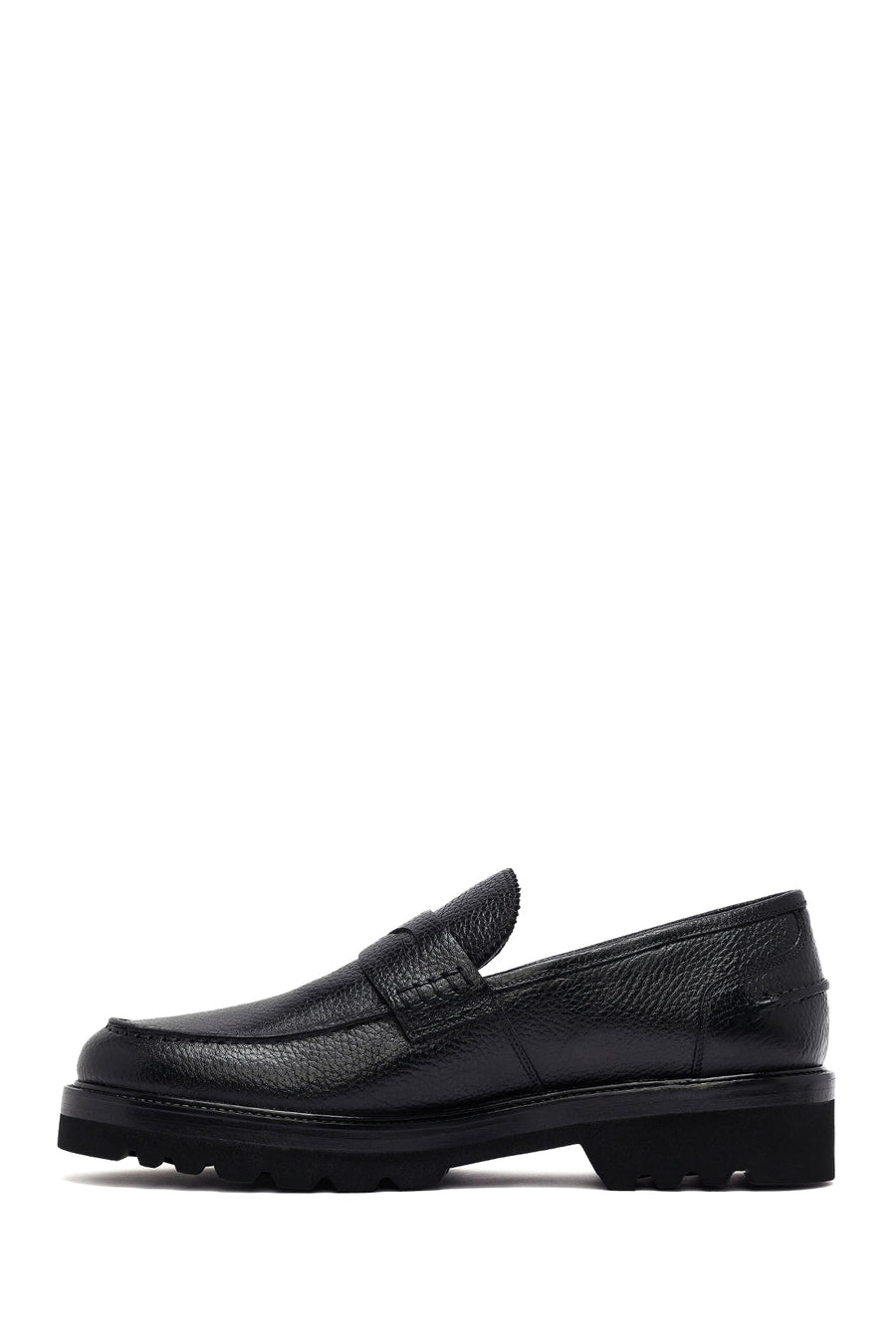 Male Black Leather Casual Loafers