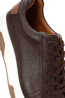 Male Brown Lace-Up Thick-Soled Leather Sneaker | Derimod