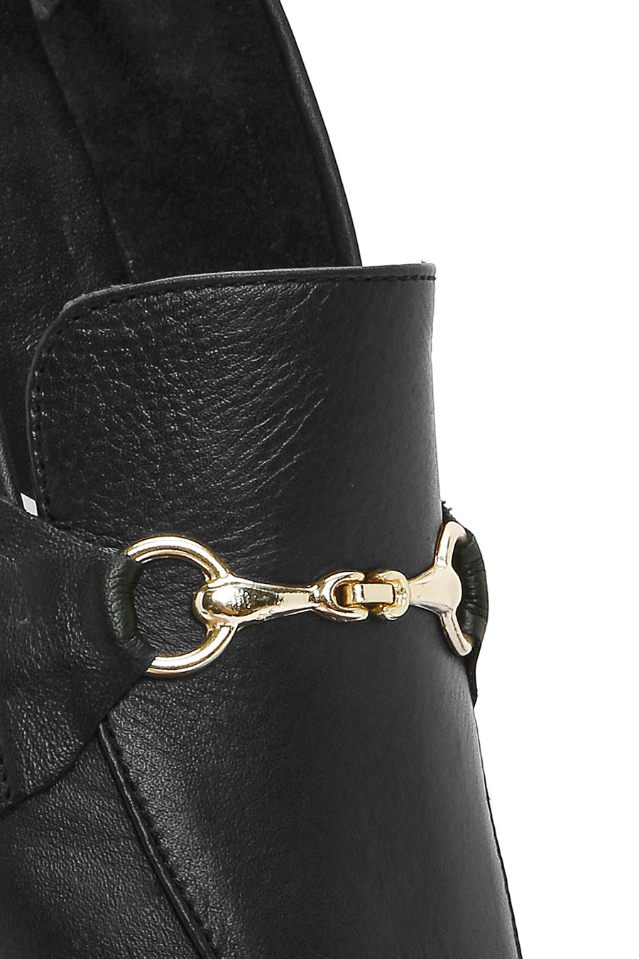 Women's Black Leather Masculine Loafer