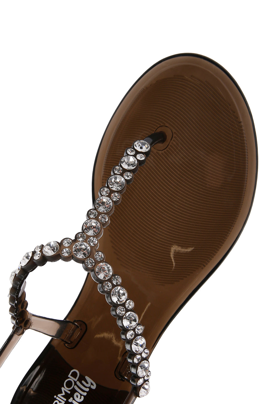 Women's Black Jelly Sandals with Stones