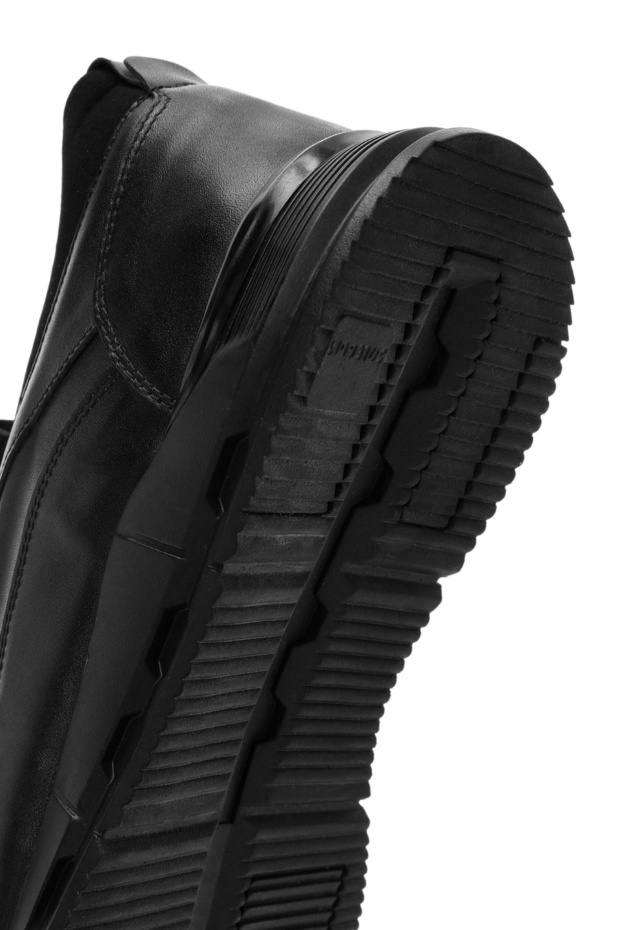 Men's Black Lace-up Leather Sneaker