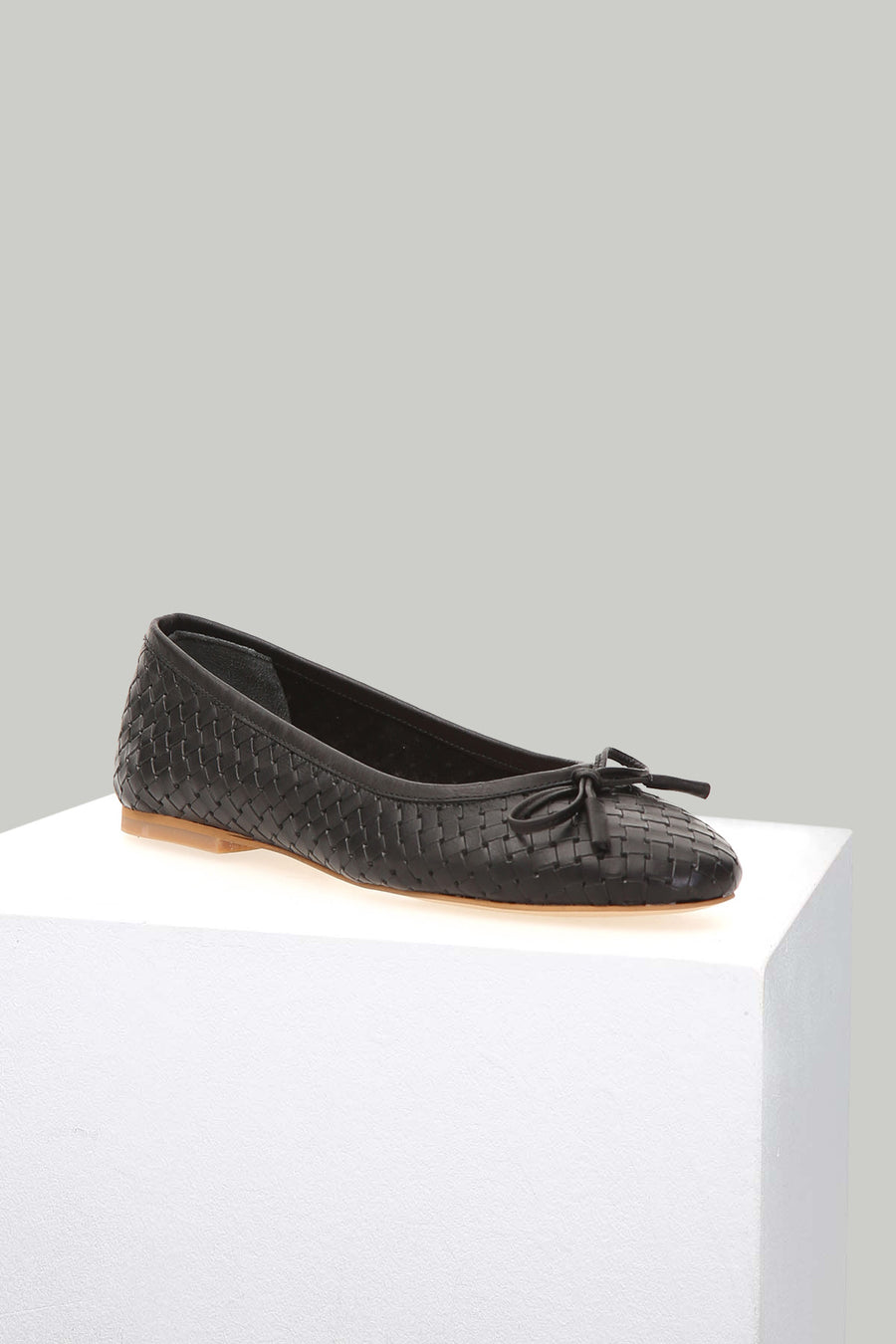 Black Women's Leather Ballerinas