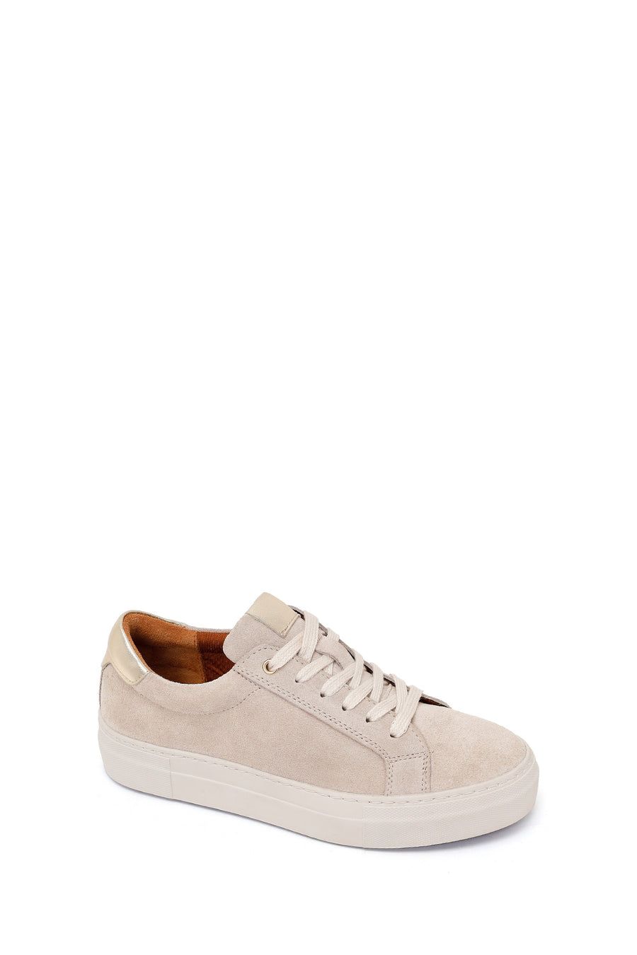 Kadın Bej Bağcıklı Süet Deri Sneaker
