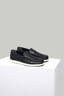 Black Men's Leather Loafer | Derimod