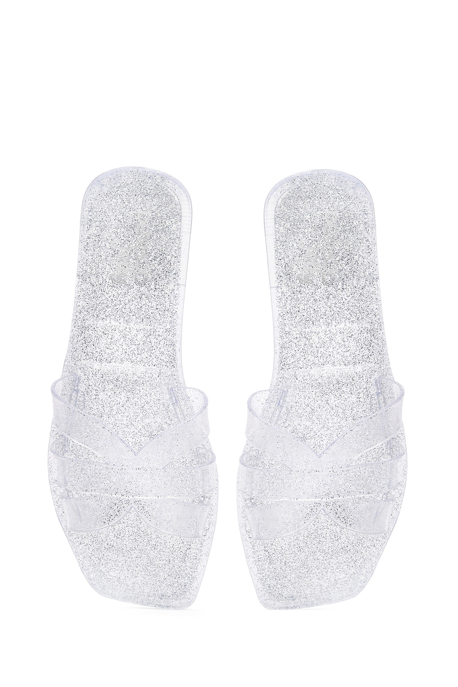 Women's Silver Transparent Jelly Slippers