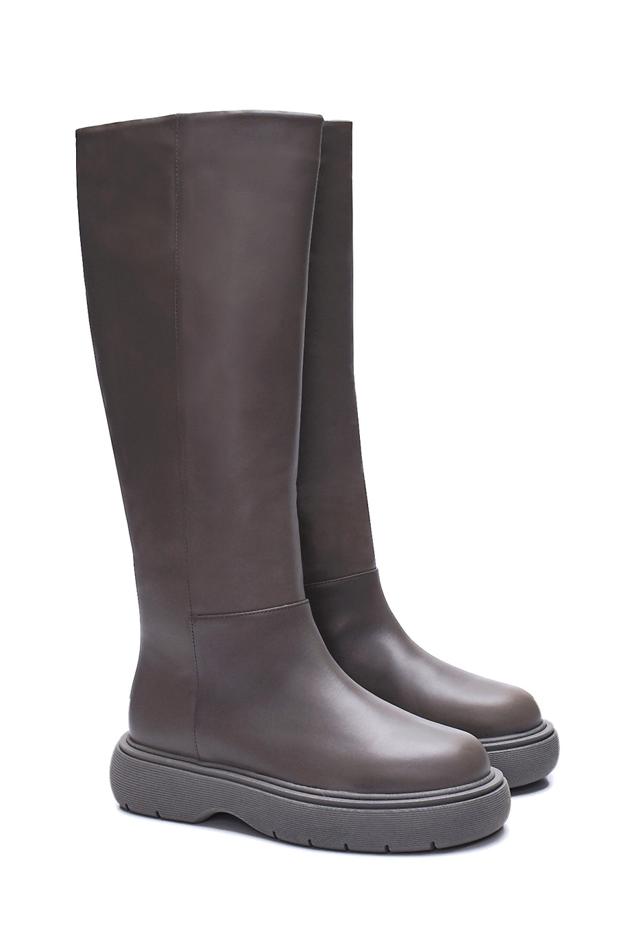 Women's Leather Thick Sole Boots