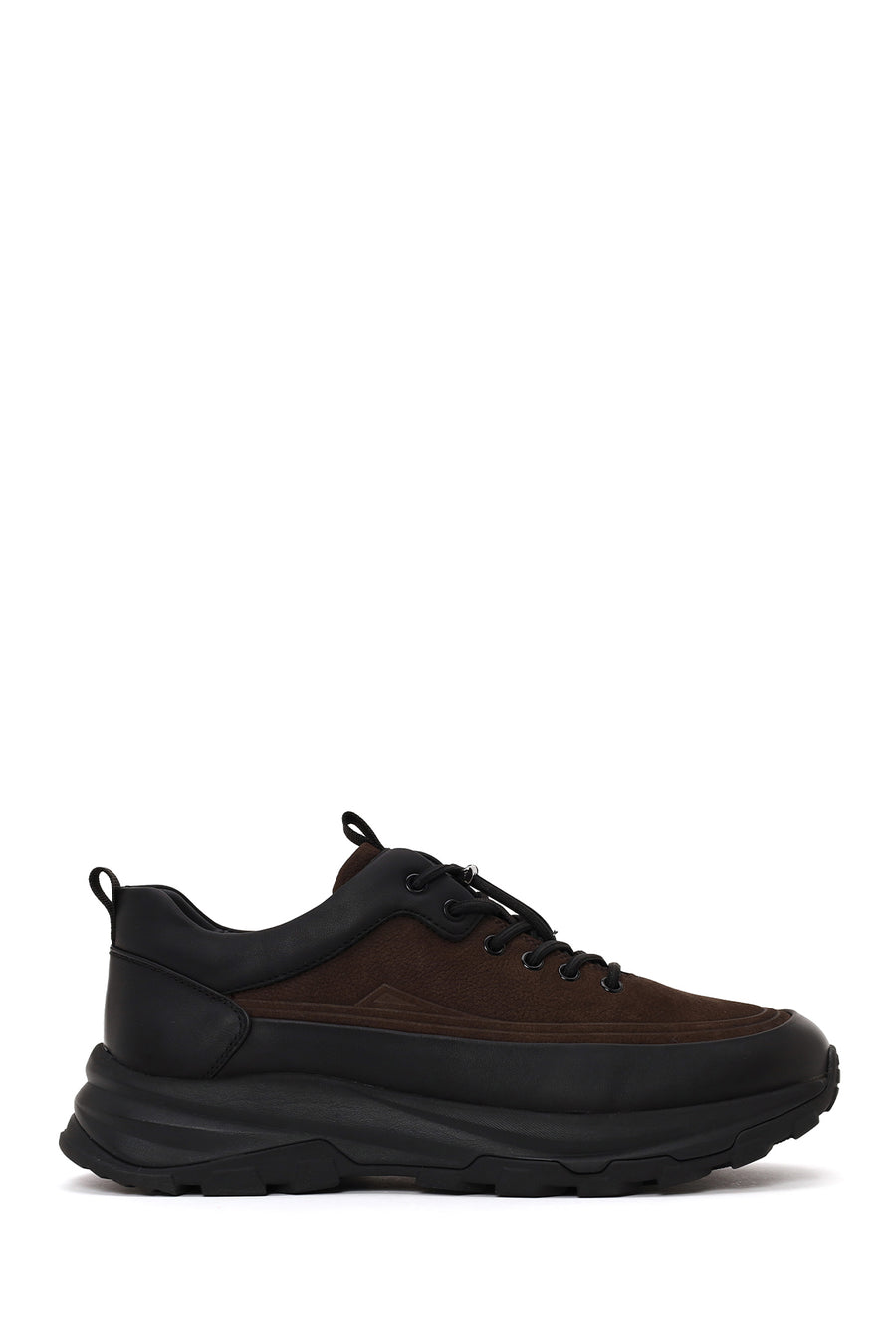 Male Brown Lace-Up Thick-Soled Leather Casual Sneaker WM680061DK | Derimod