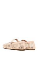 Woman Beige Mesh Ballerine flats | Derimod