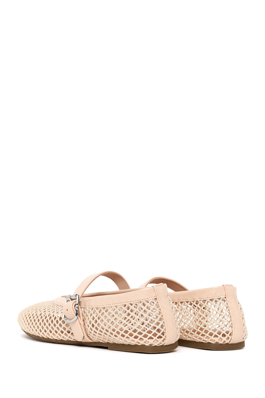 Woman Beige Mesh Ballerine flats