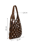 Woman Brown Mesh Shoulder Bag | Derimod