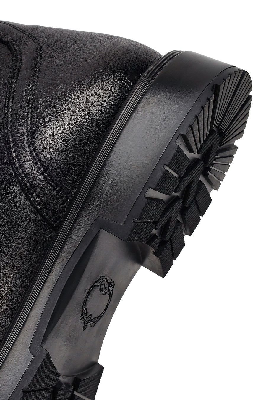 Male Black Lace-up Zip Closure Leather Casual Boots