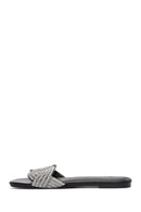Women's Black Stone Slippers | Derimod