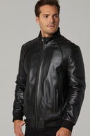 Andy Men's Black Leather Jacket | Derimod