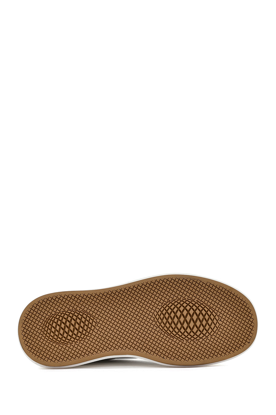 Erkek Beyaz Bağcıklı Kalın Tabanlı Deri Sneaker