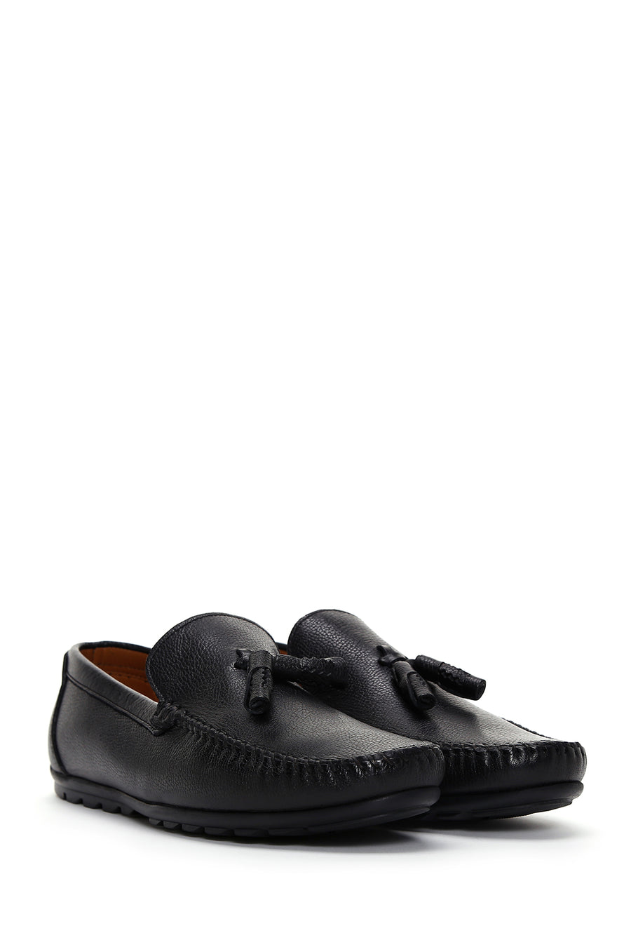 Men's Black Leather Casual Loafer