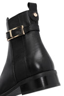 Woman Black Zippered Leather Boat | Derimod