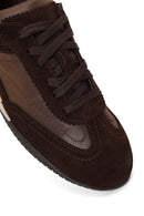 Kadın Kahverengi Bağcıklı Süet Deri Sneaker | Derimod