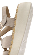 Women's Mink Ankle Buckle Thick-Soled Suede Leather Comfort Sandals | Derimod