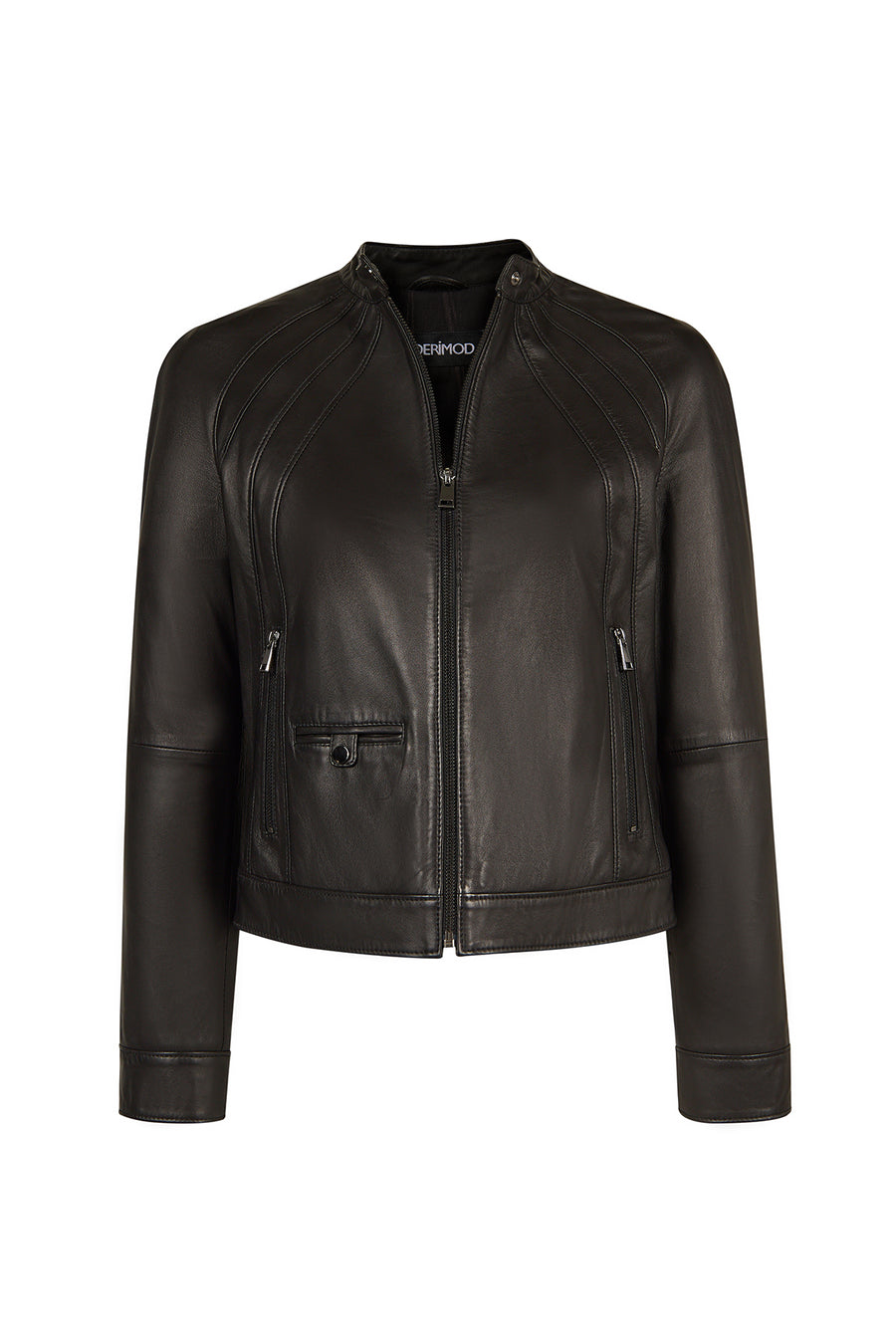 Victoria Woman Black Short Leather Jacket