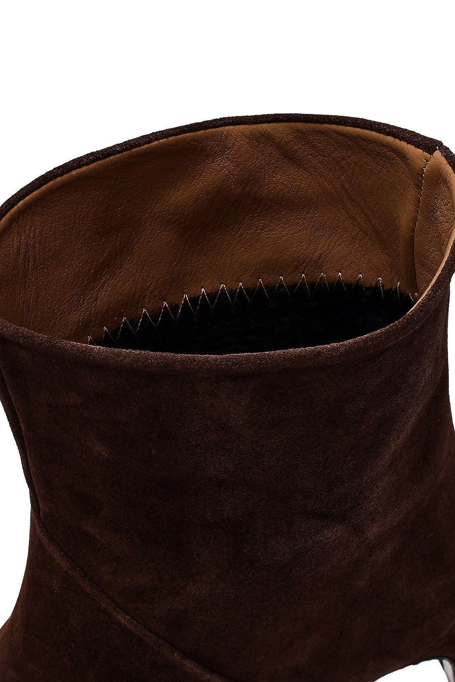 Women's Brown Chunky Heel Suede Leather Boots