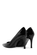 Women's Black High Thin Heel Patent Leather Stiletto | Derimod