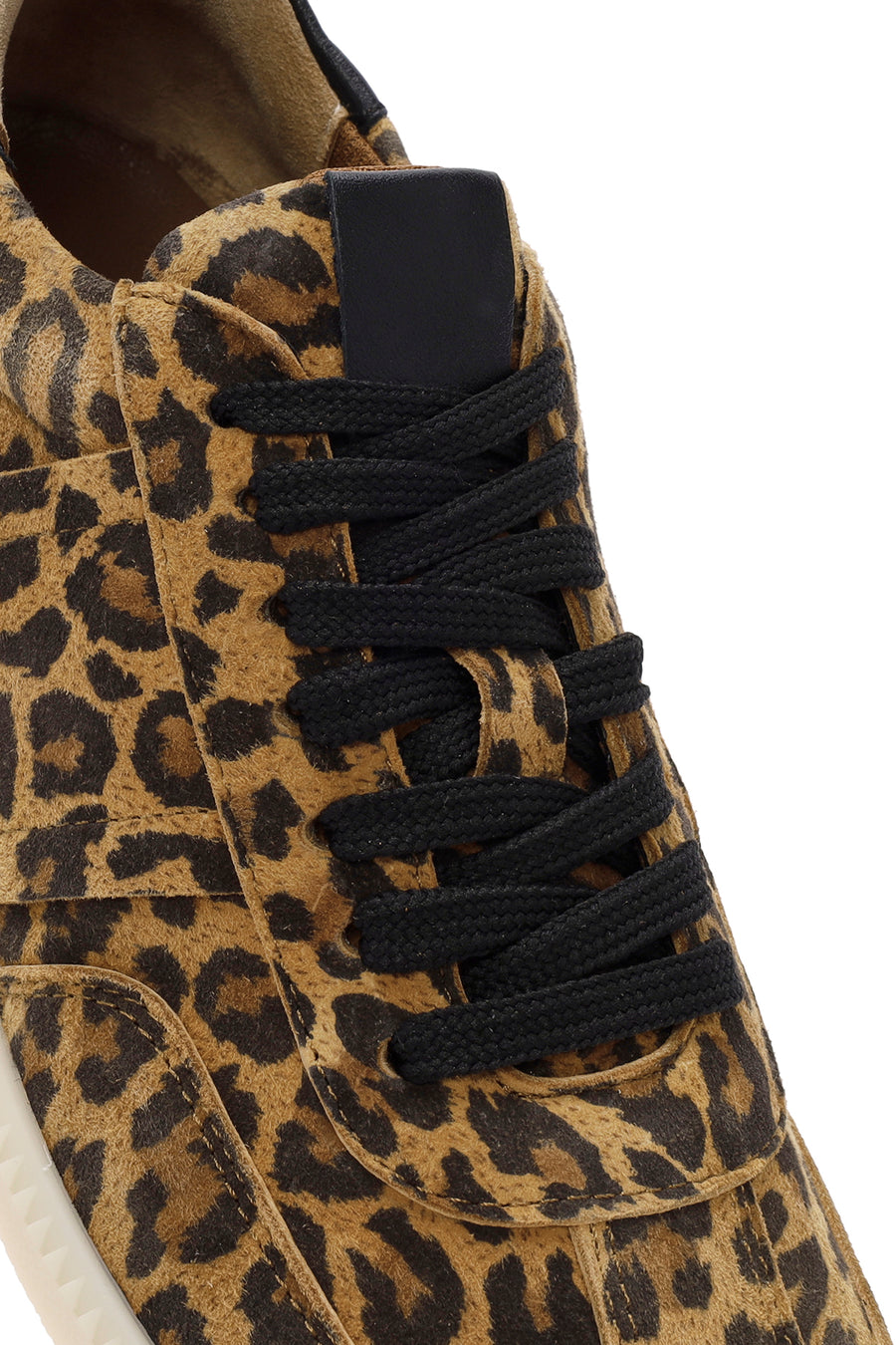 Women's Brown Lace-Up Patterned Suede Leather Sneakers