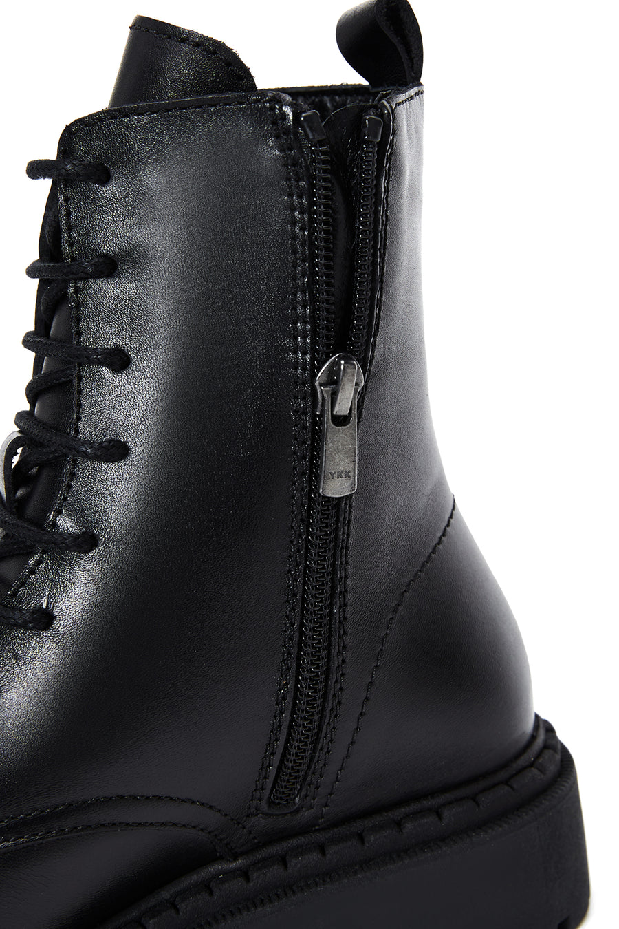 Women's Black Zippered Leather Boots