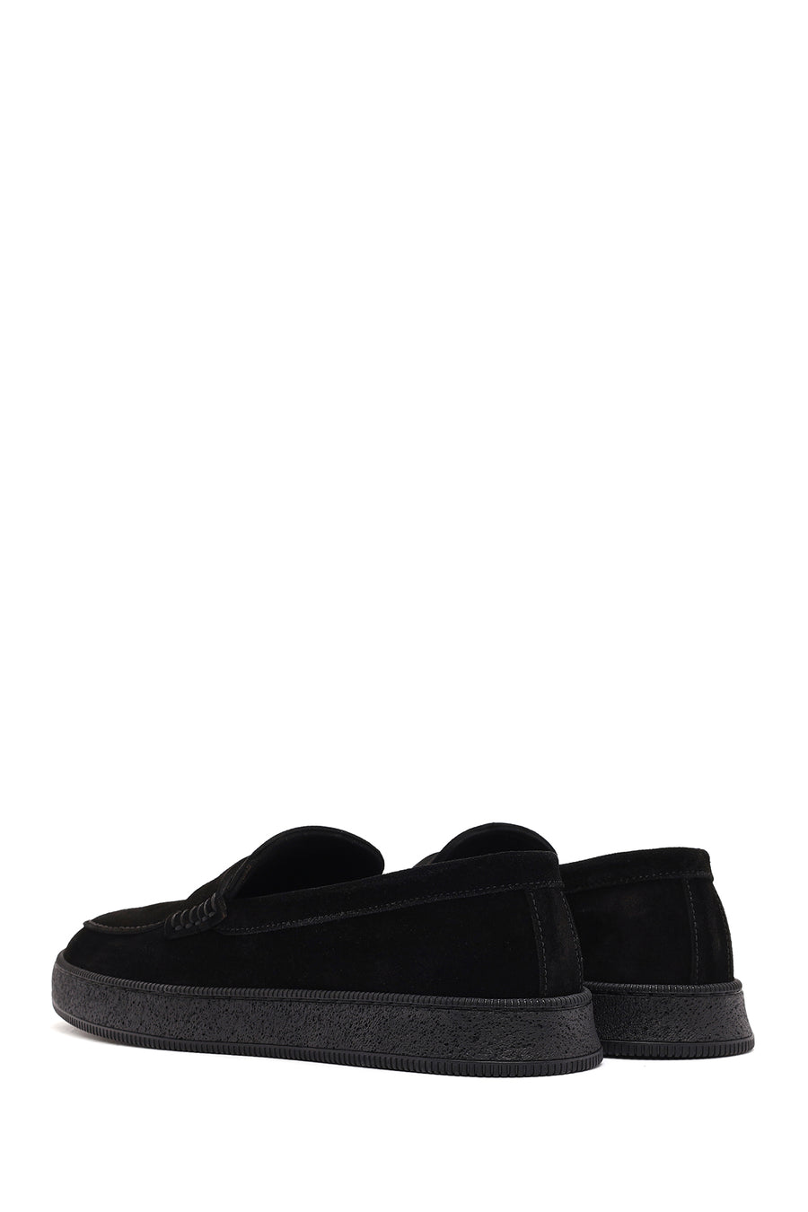 Men's Black Moccasin Suede Leather Loafer