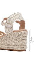 Women's Beige Ankle Buckle Wedge Heel Espadrilles | Derimod
