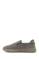 Men's Gray Nubuck Leather Comfort Loafer | Derimod