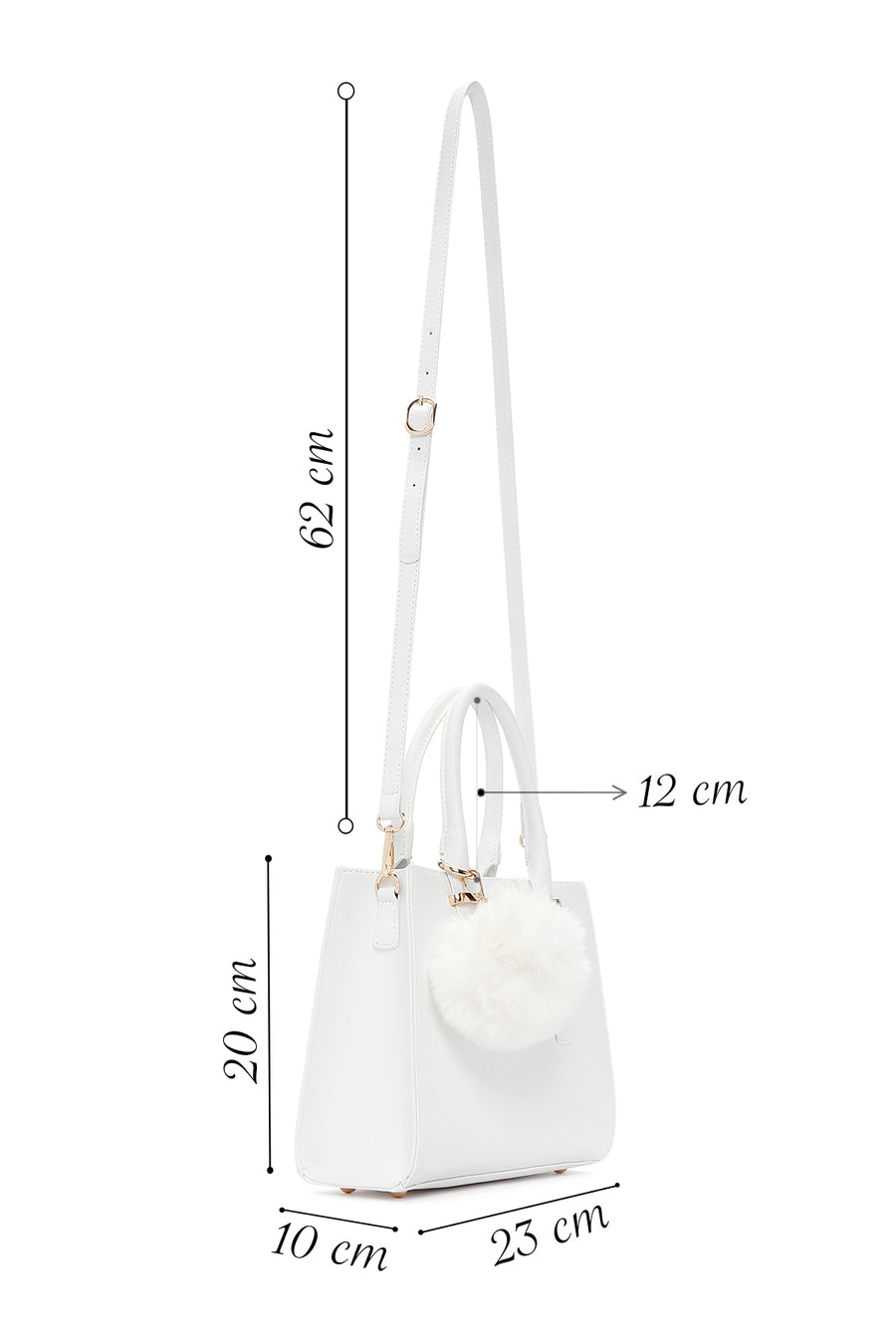 Women's White Long Strap Accessory Handbag