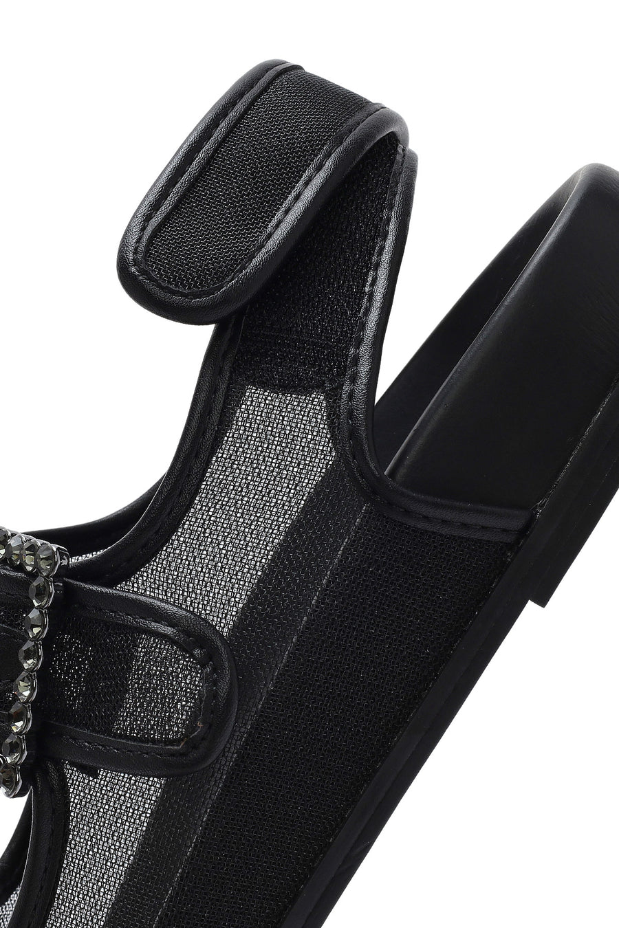 Women's Black Stone Buckle Sandals
