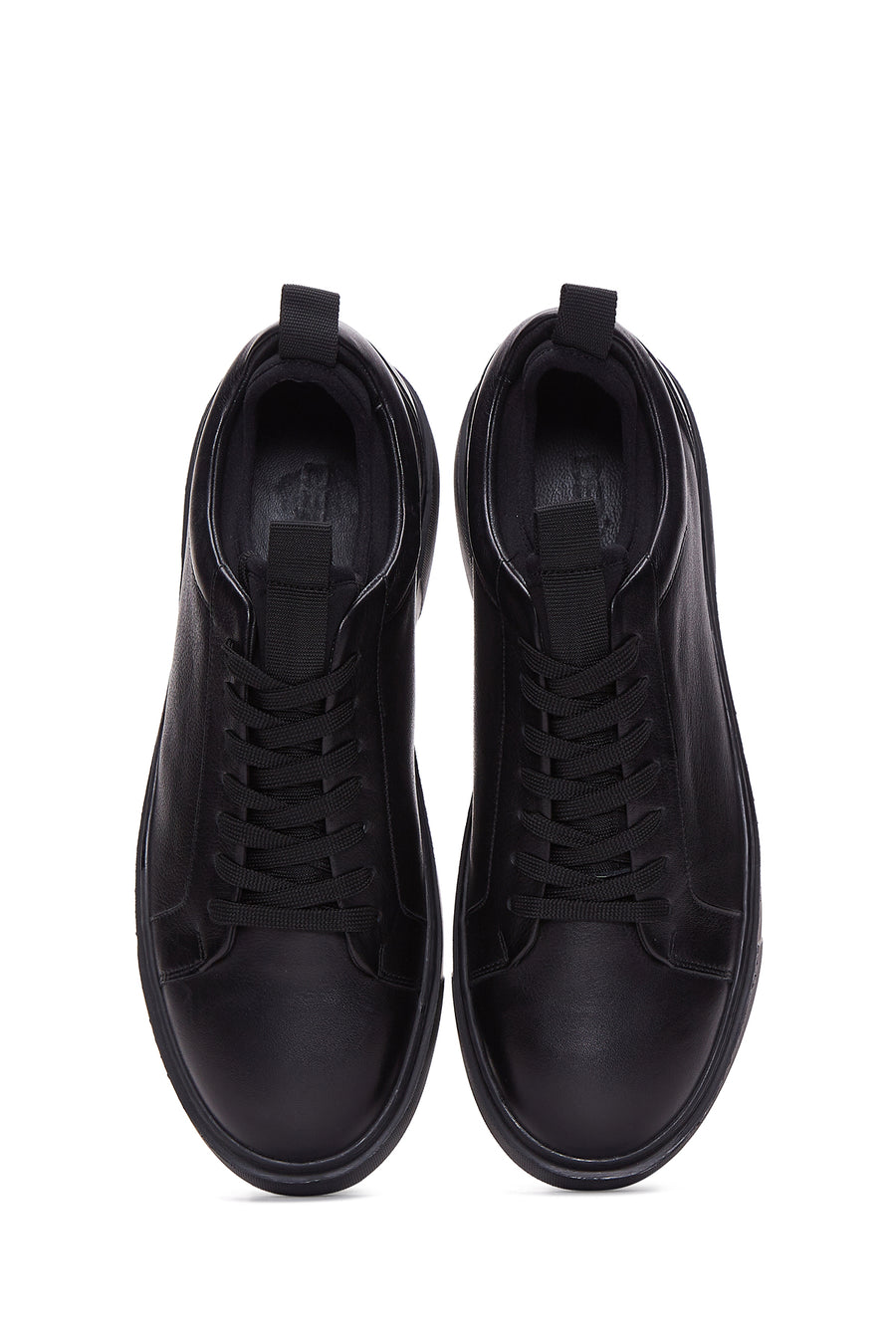 Male Black Lace-Up Leather Sneaker