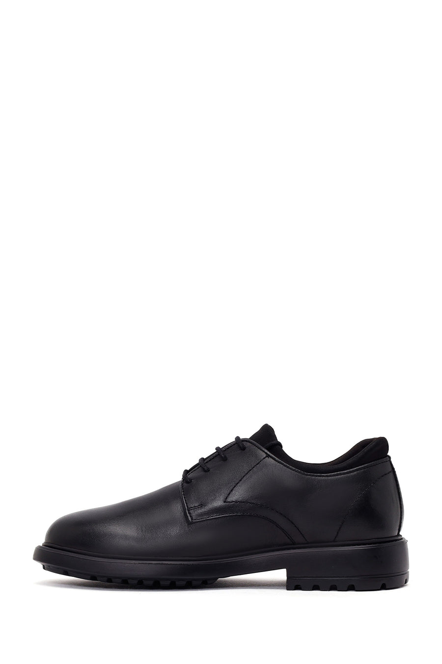 Male Black Lace-Up Leather Casual Shoes
