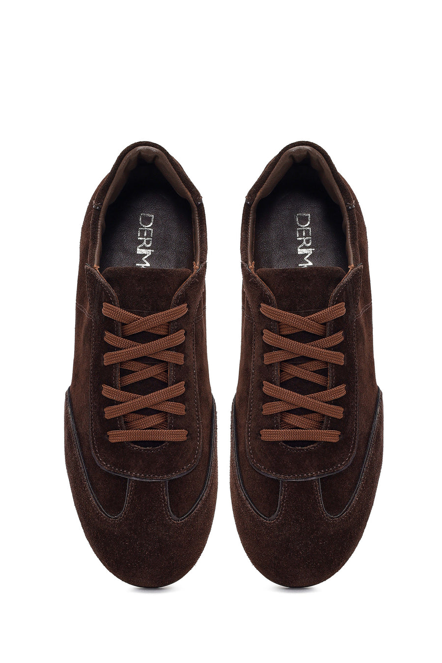 Women's Brown Lace-up Suede Leather Sneaker