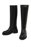 Women's Black Zippered Thick Soled Leather Boots | Derimod