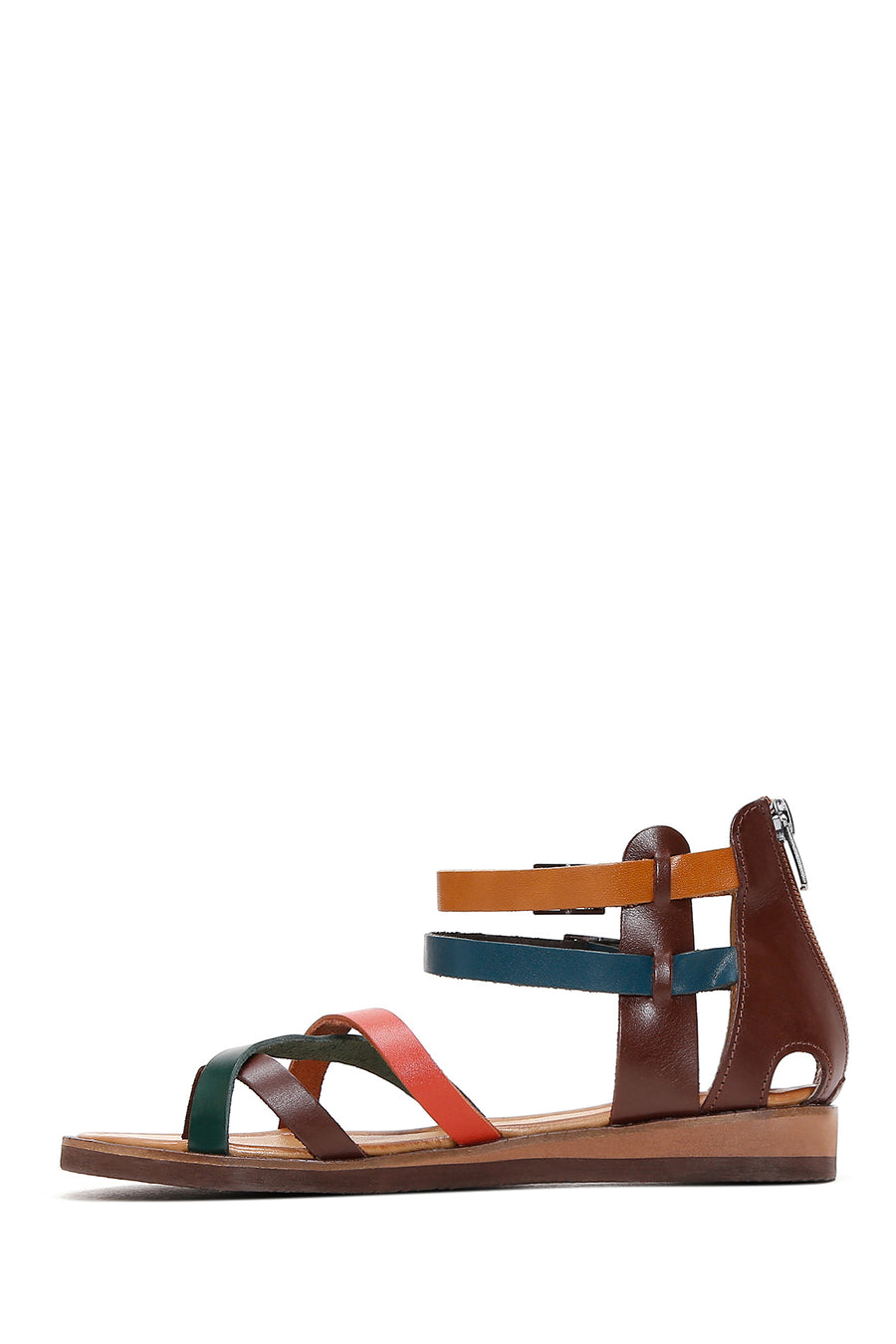 Women's Multicolored Flip-Flop Leather Bodrum Sandals