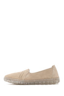 Woman Beige Suede Comfort Shoes | Derimod